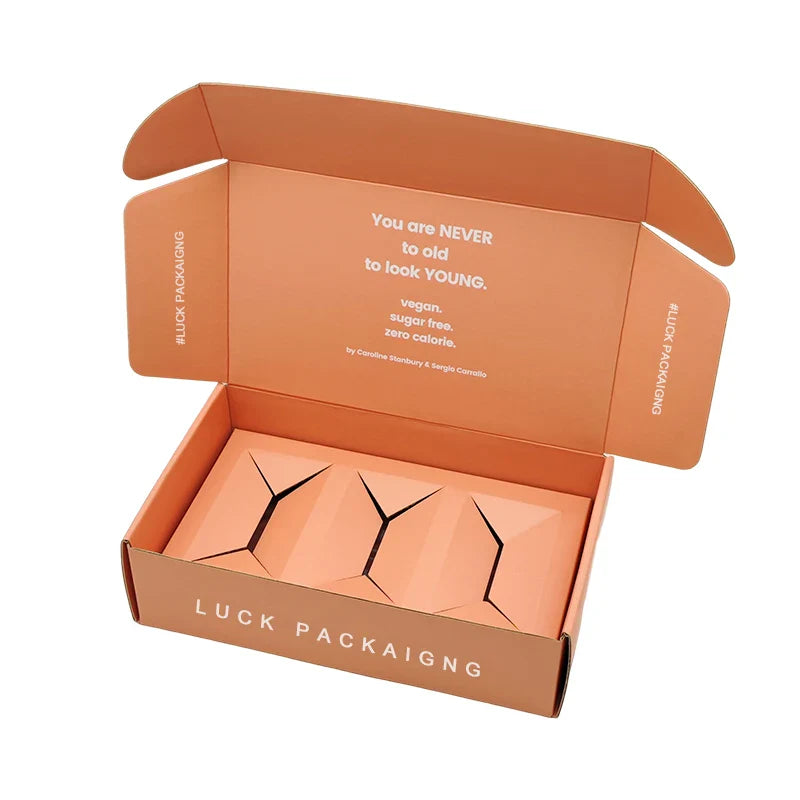 Customized pink Color Folding Packiging Paper Press on Nail Perfume Eyelash Jewelry Box Packaging Luxury with logo