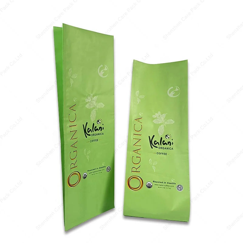 Custom 5 Lbs Coffee Bean  Powder 250 g 500 g 1 kg  Packaging Side Gusset With Valve Tin Tie High Quality Pouch Tea Leaves Bag