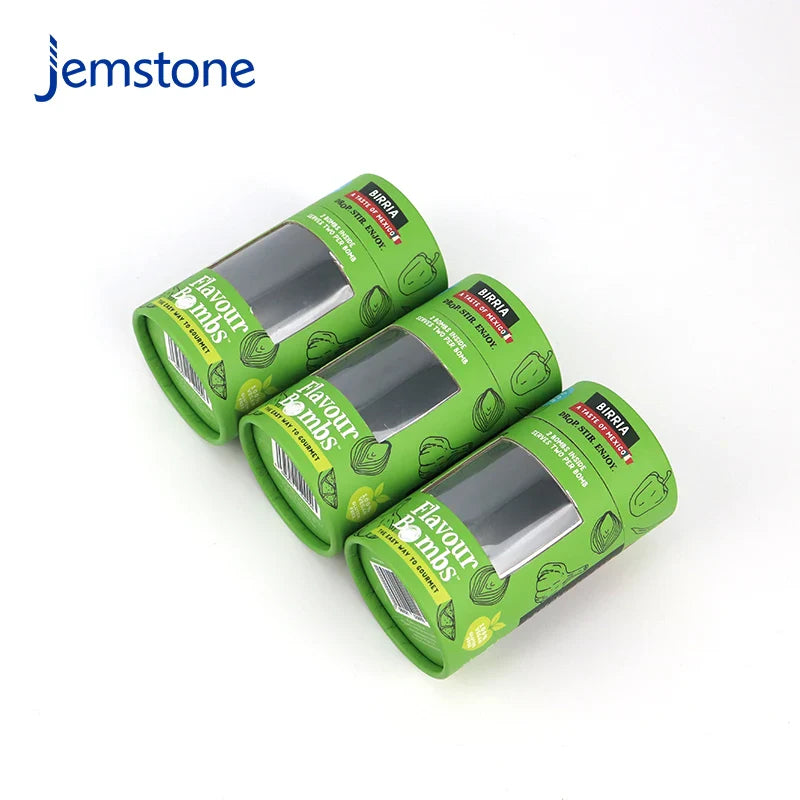 Eco-Friendly  Kraft Cardboard Cylinder Box Packaging with Window Custom Luxury Food Tea Coffee Candle Paper Tube Packaging