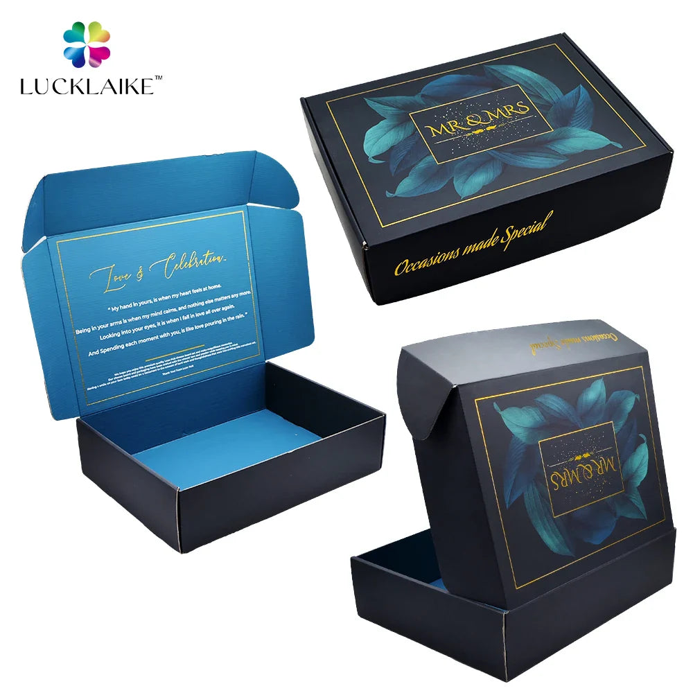 Custom Subscription Pr Corrugated Embalagem Jewelry Parcel Delivery Carton Shipping Glossy Black Mailer Boxes for Packaging