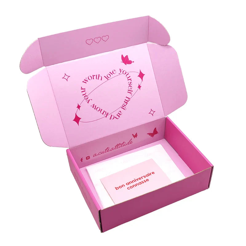 Customize Corrugated Cardboard Carton Craft Mailer Shipping Mail Packaging Boxes for Small Business With Logo Zipper Packaging
