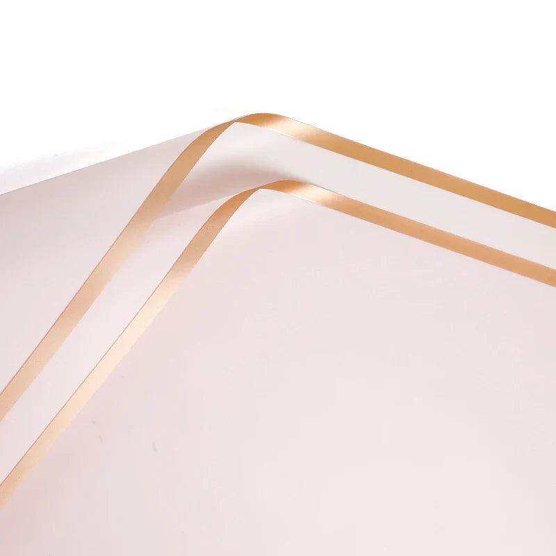 Korean Bouquet Wrapping Paper Flower Phnom Penh Jelly Film Waterproof Translucent Gold Edge Luxury Wrapping Paper for Flowers