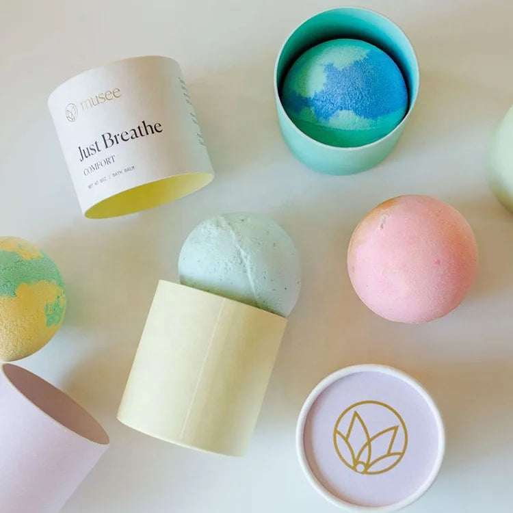 Exfoliant Package Tube Round Box White Printed Packaging Cardboard Bathbomb Boxes for Skin
