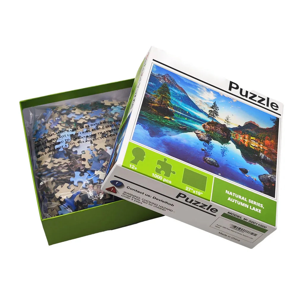 Wholesale Custom Printing Adults Jigsaw Puzzle Game 500-1000 Pieces Educational Toy Made Paper Manufactured Customized Puzzle