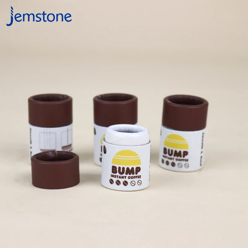 Custom Eco-friendly Cardboard Food Jar Tea Can Container Cylinder Box Packaging Kraft Tea Bag Coffee Bean Powder Paper Tube