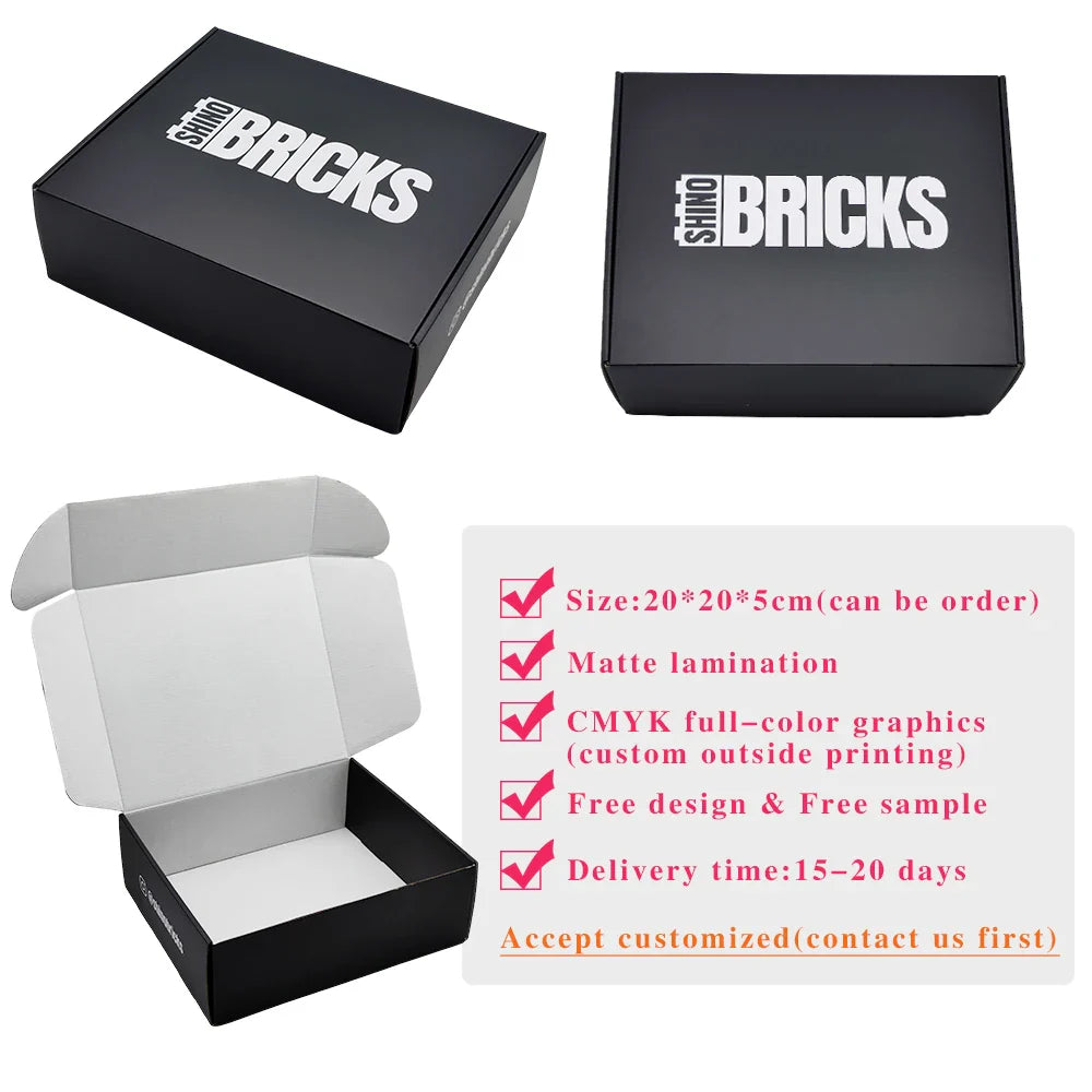 Customized Unique Anti-scratch Film Design Matte Black Shipping Packing Box Corrugated Paper Boxes With Paper Card Insert