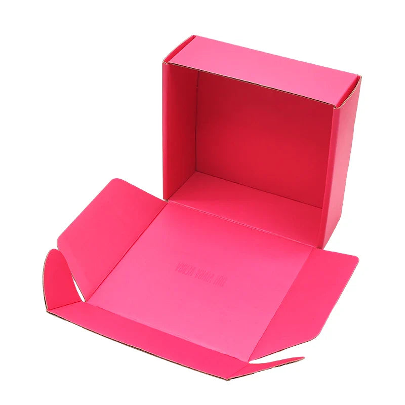 Free Sample Hot Pink Uv Logo Mystery Folding Carton Cardboard Parcel Delivery Custom Boxes Packaging for Shipping Box With Logo