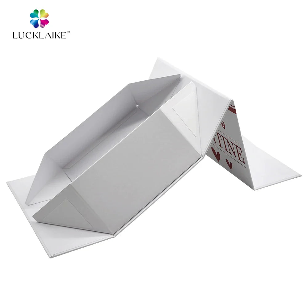 Custom Branded White Rigid Magnet Closure Gift Grey Board Cardboard Love Paper Box Magntique Packaging with logo for Packaging