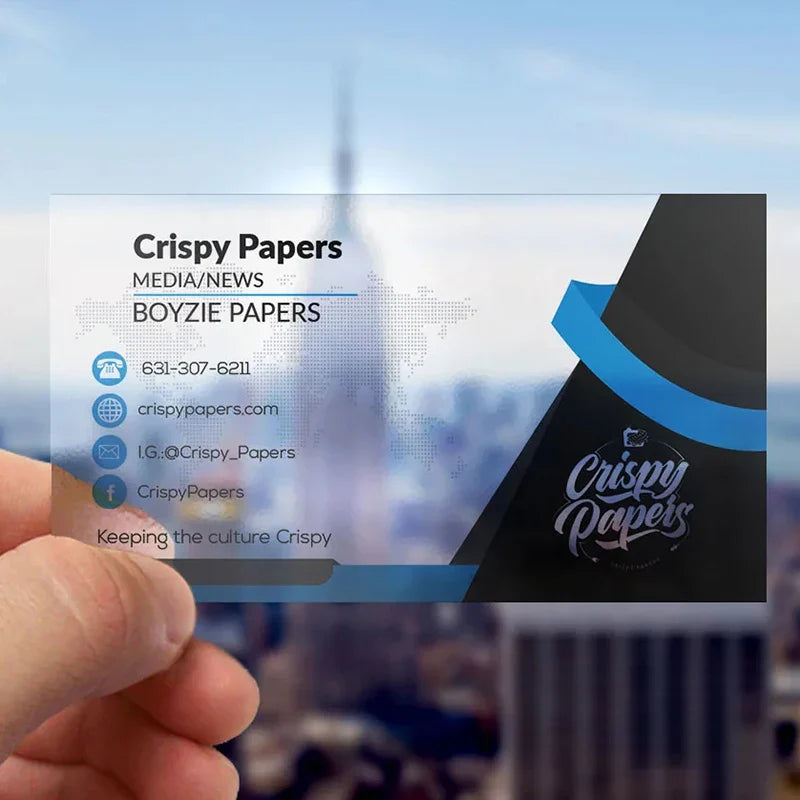 Custom Printed Logo Luxury Plastic Clear PVC Transparent Business Cards With Logo