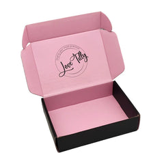 Custom Scatola Per Pacchi Personalizzate Branded Black Mailing Shipping Corrugated Verpackung Emballage Carton Underwear Box