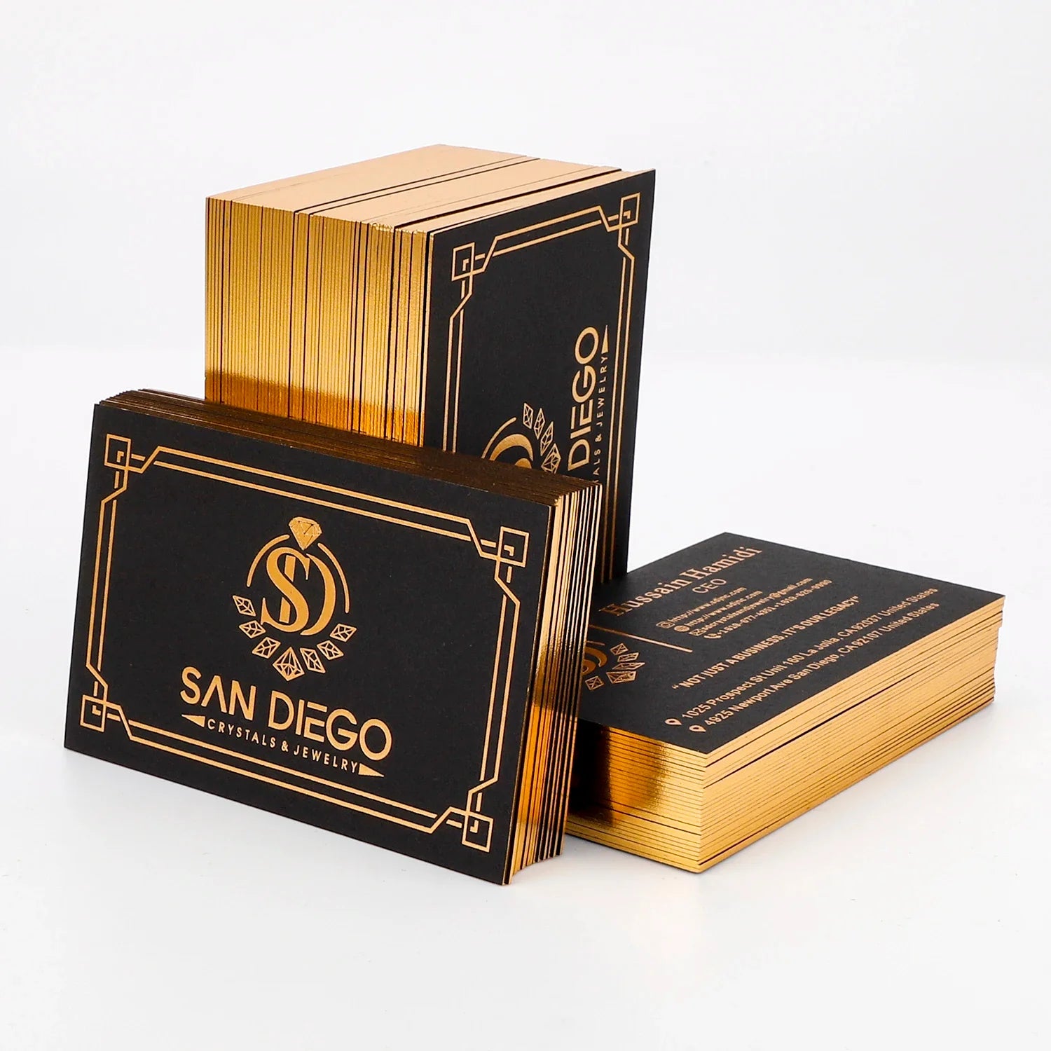 Personalized Custom Gold Foil Postcards Printing Thank You Merry Christmas Greeting Gift Card With Envelopes for Small Business