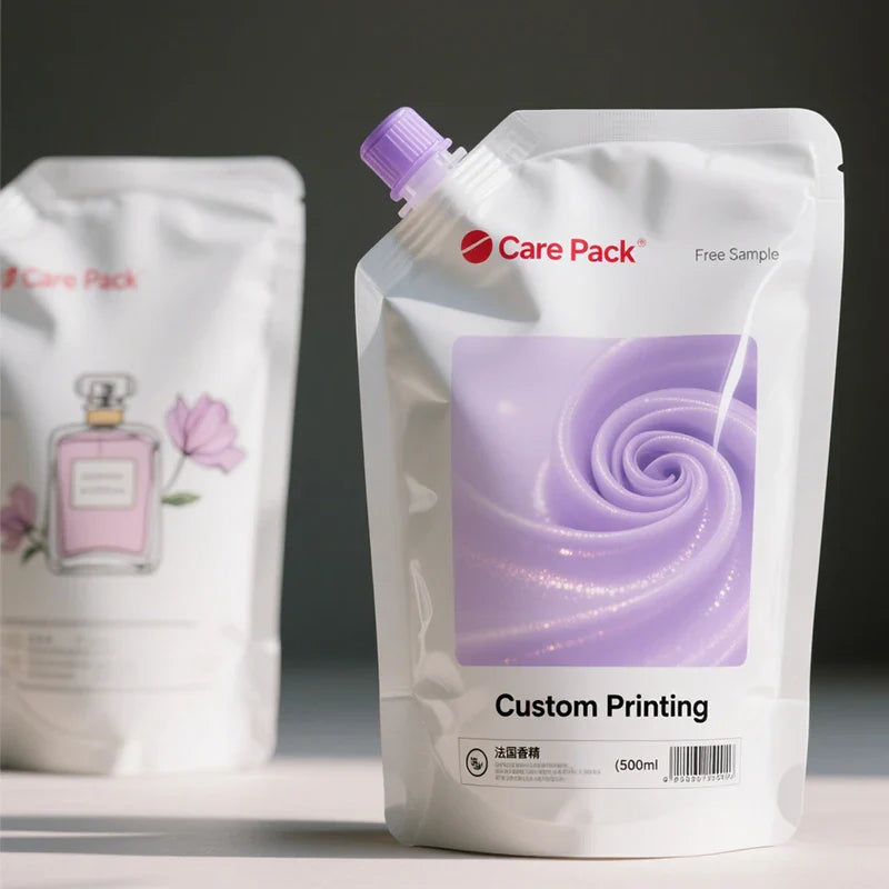 Custom 90g/140g High Barrier Stand up Laundry Self-sealing Mouth Care Disinfection Spout Pouch Liquid Packaging Bag