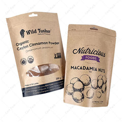 Custom Recycle Craft Tea Snack Coffee Stand up Pouches Biodegradable Eco-friendly Doypack Kraft Bags With Your Own Logo
