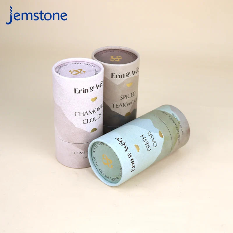 Custom Printed Cosmetic Cardboard Cylinder Powder Paper Tube Skincare Essential Oil Packaging  for Perfume Bottle