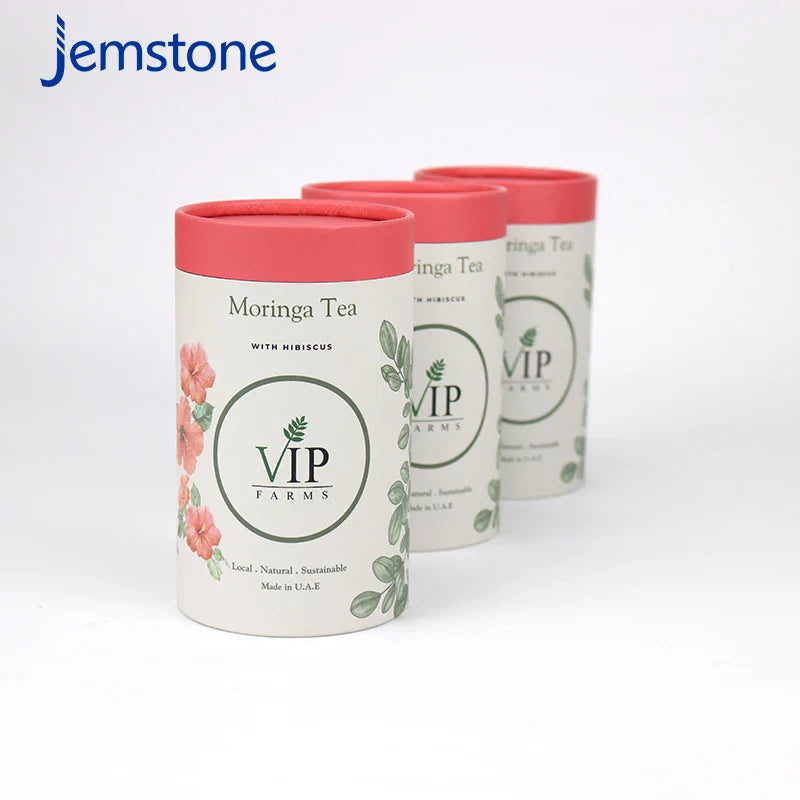 Custom Logo Print Food Grade Powder Paper Tube Kraft Cardboard Cylinder Packaging Empty Spice Paper Tube