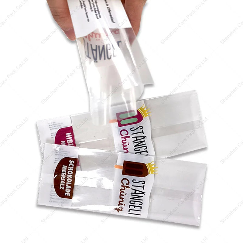 Custom Moisture-Proof Mylar Edible Popsicle Bags Food Grade Plastic Wrapper with Tear Notch for Ice Cream Pet Food Canned Food