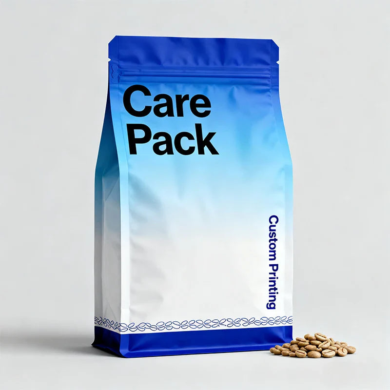 Flexible 1kg Plastic Bolsas Para Cafe Food Grade Empty Eight Side Seal PET Coffee Bean Bags With Valve