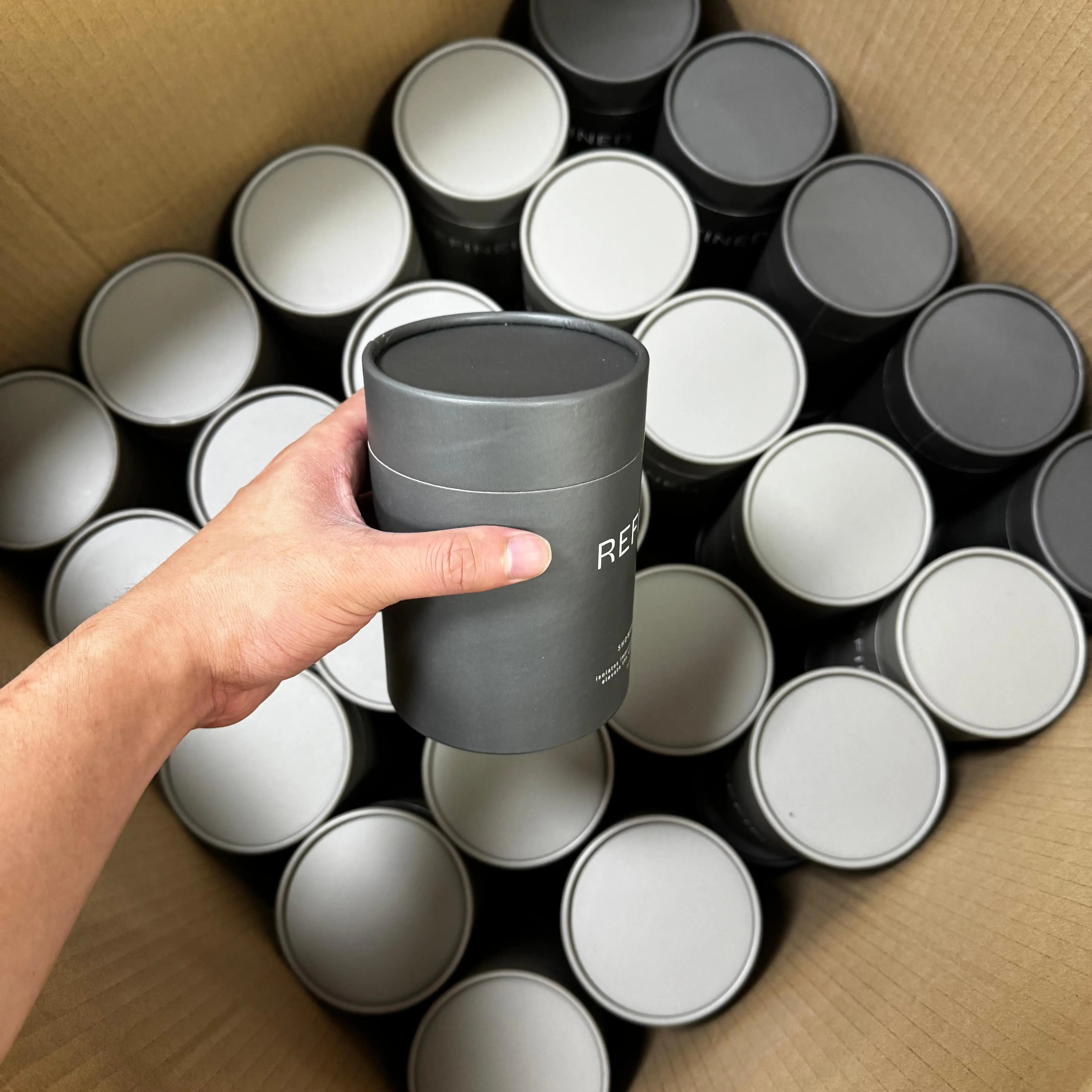 Wholesale Luxury Kraft Tea Coffee Candle Paper Tube Packaging Food Craft Cylinder Round Cardboard Gift Box Packaging