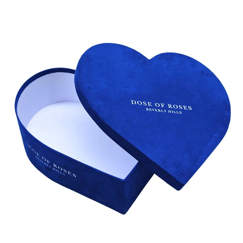 Wholesale Pink Red Blue Double Layer Custom Heart Shape Paper Gift Luxury Rose Flower Custom Heart Box for Valentine's Day