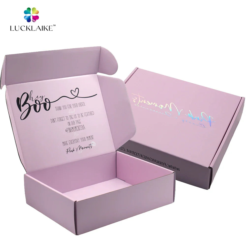 Customize Holographic Branded Cosmetics Cajas Personalizadas Corrugated Mailing Packaging Boxes with Custom logo