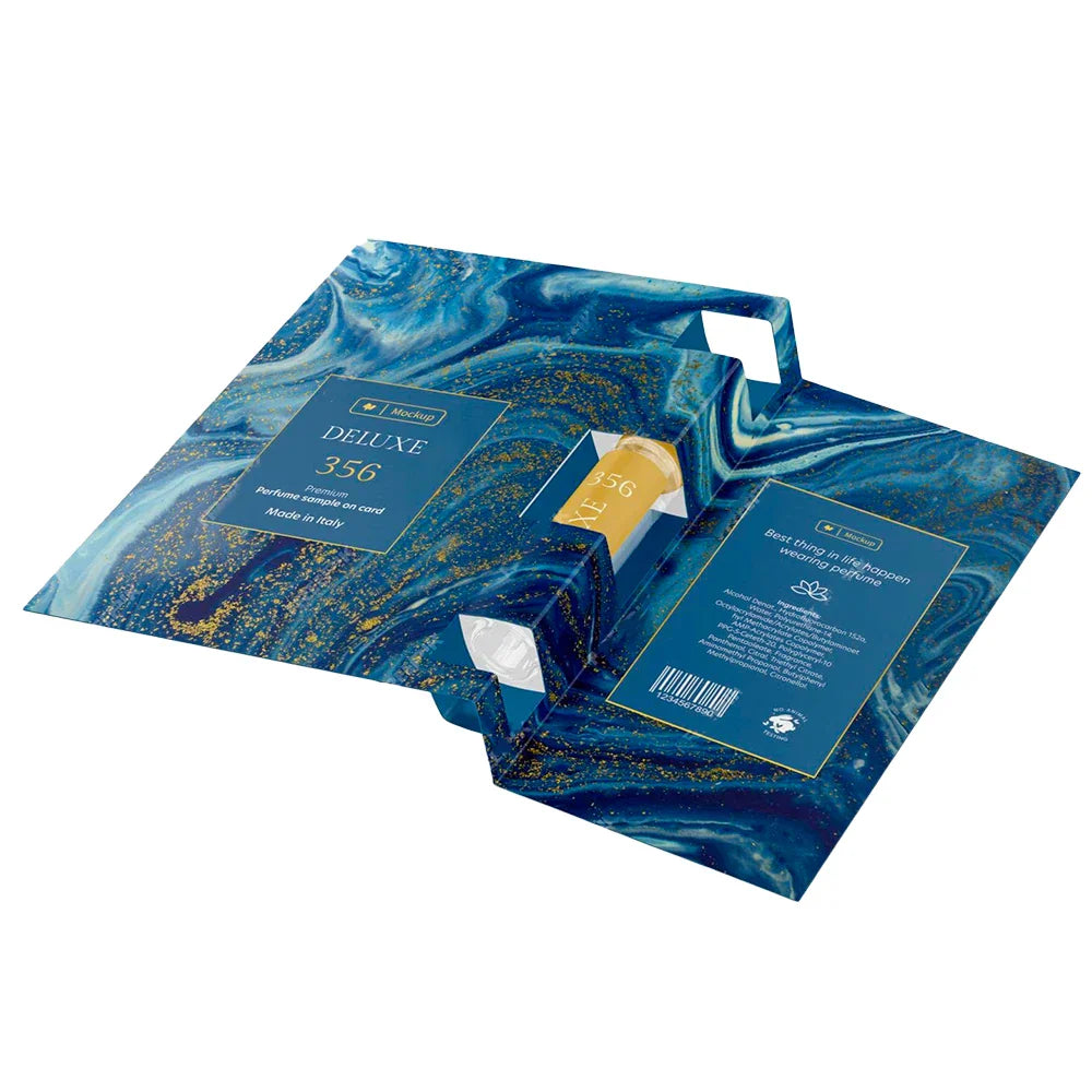 Custom Digital Printing Logo 1ml 2ml Fragrance Tester Spray Holder Mini Perfume Sample Cards Perfume Sample Bottles with Card