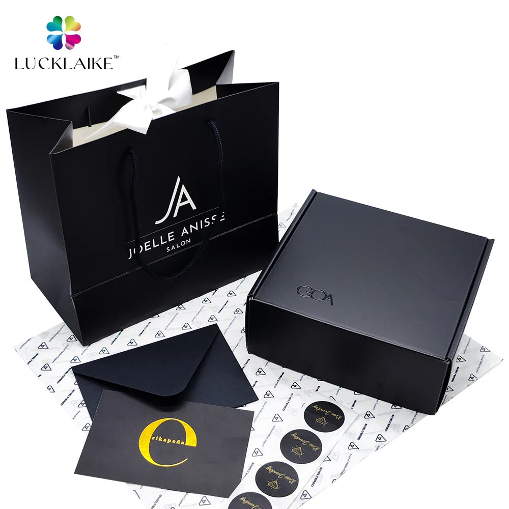 Customized Branded Printed Zipper Mailer Gift Paper Skin Care Cosmetic Luxury Kraft Black Boxes Packaging with Paper Insert