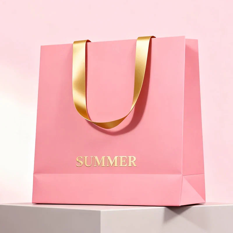 Blank Gift Shopping Paper Bag Without Carry Portable Tote Handbag Shoes Clothes Packaging Bags
