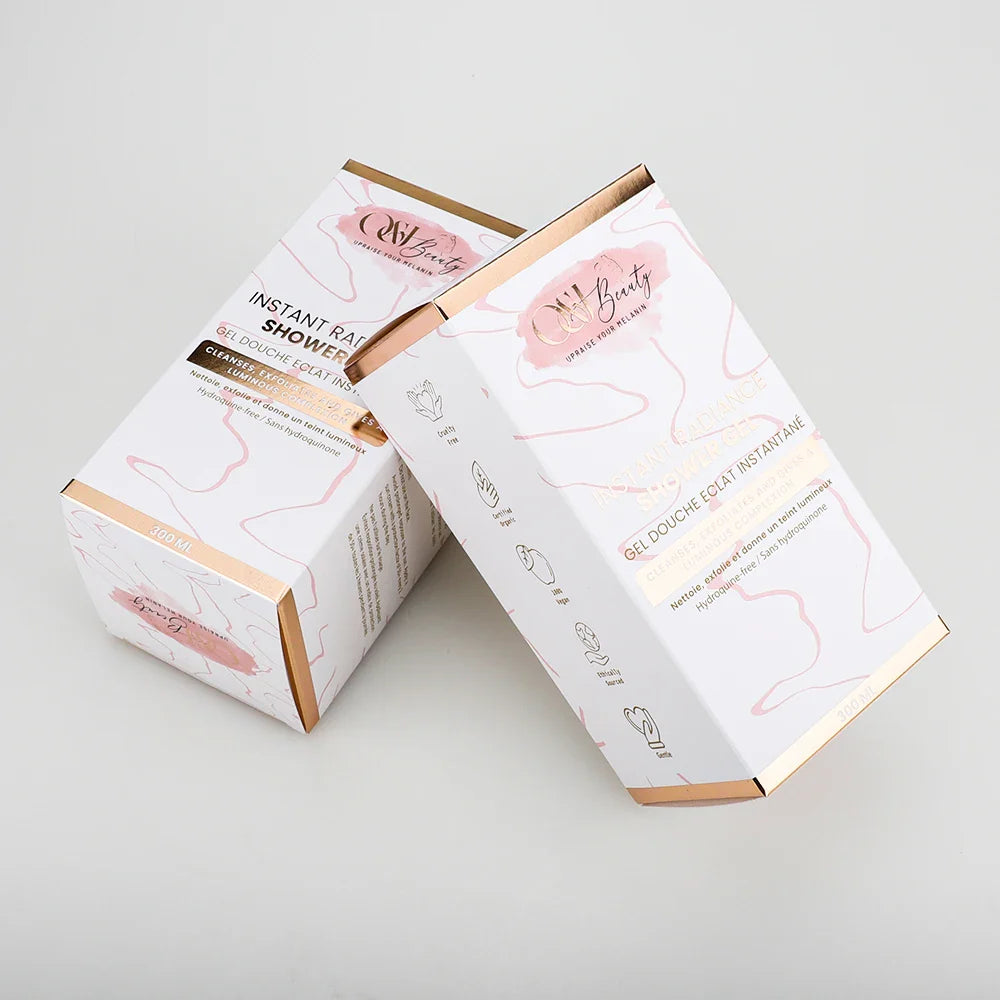 Custom Gold Foil Paperboard Cosmetic Package Folding Cartons Box Full Color Digital Print Packaging Boxes for Skin Care