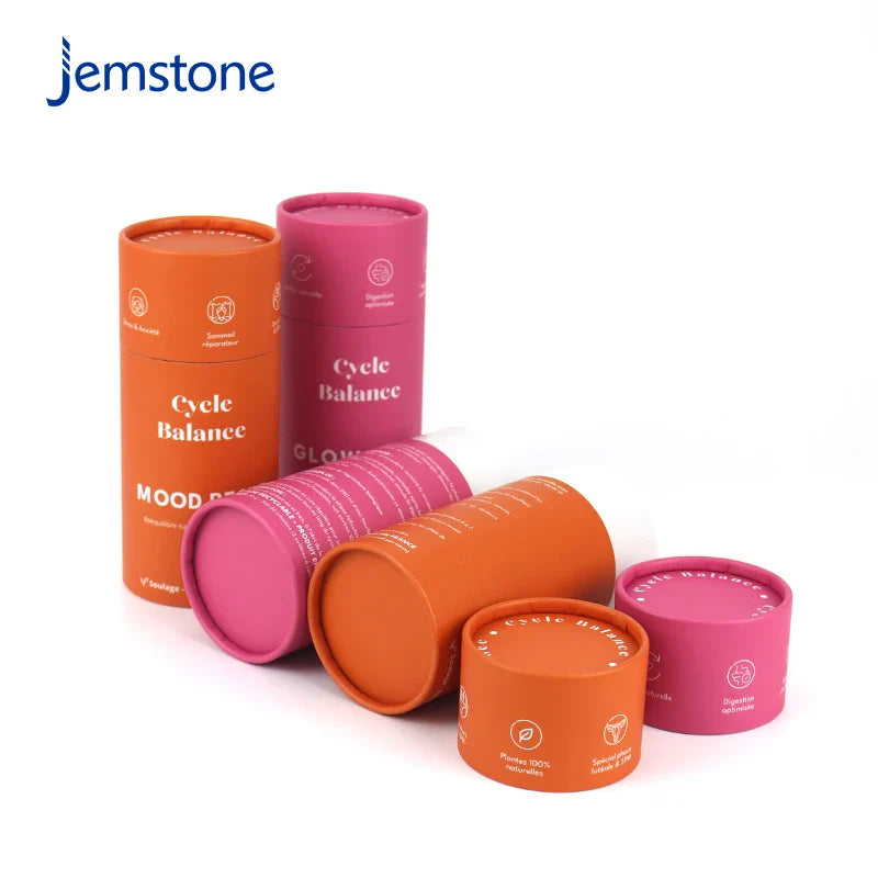 Custom Eco-Friendly Kraft Cardboard Cylinder Tube Perfume Cosmetic Skincare Essential Oil Paper Tube Packaging