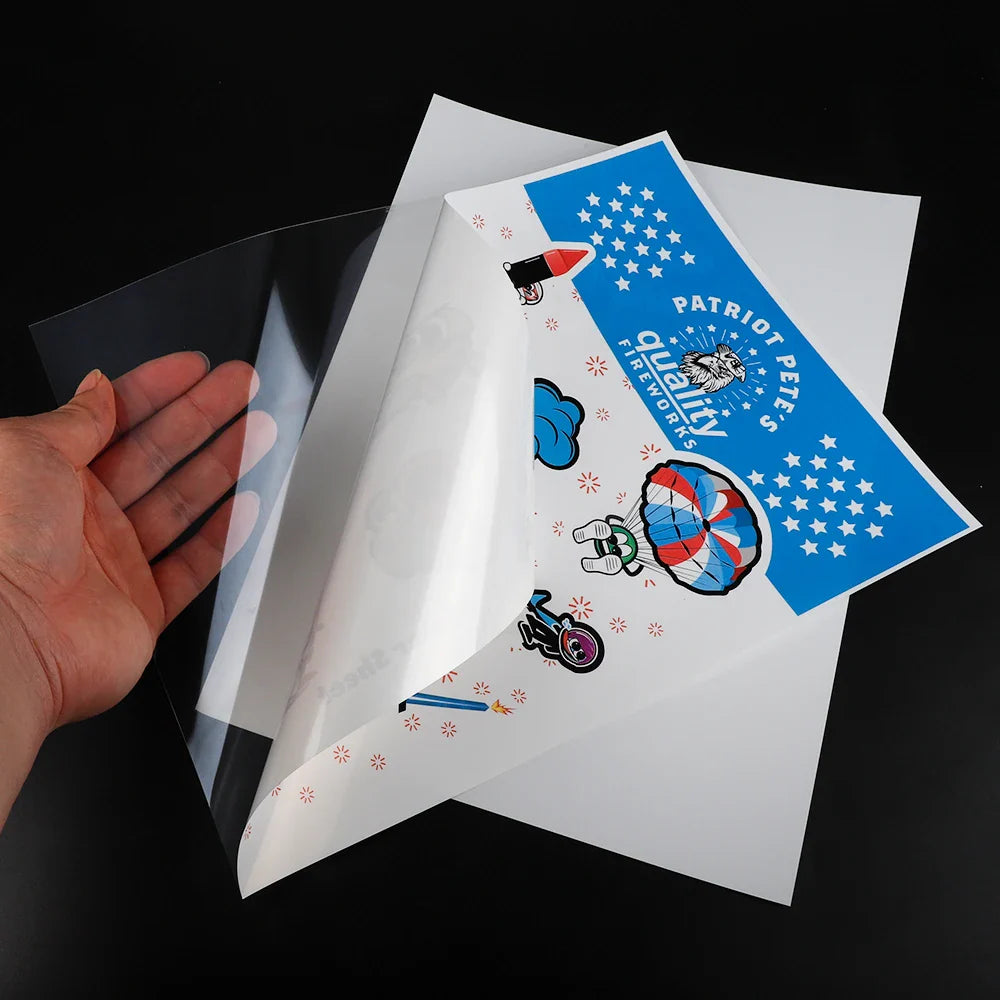 Inkjet Printable A3 A4 Yupo Sticker Paper Vinyl Clear Backing, Matte Transparent Back Sticker Sheet With Clear Plastic Backing