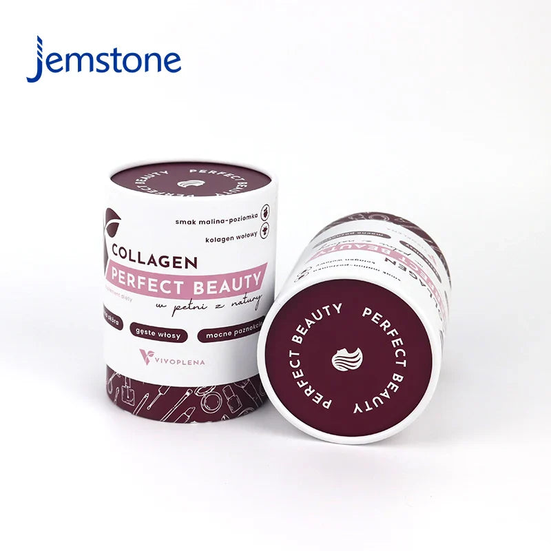 Eco-Friendly Custom logo Round Kraft Candle Cardboard Tube Tea Powder Coffee Bean Cylinder Packaging Collagen Paper Tube