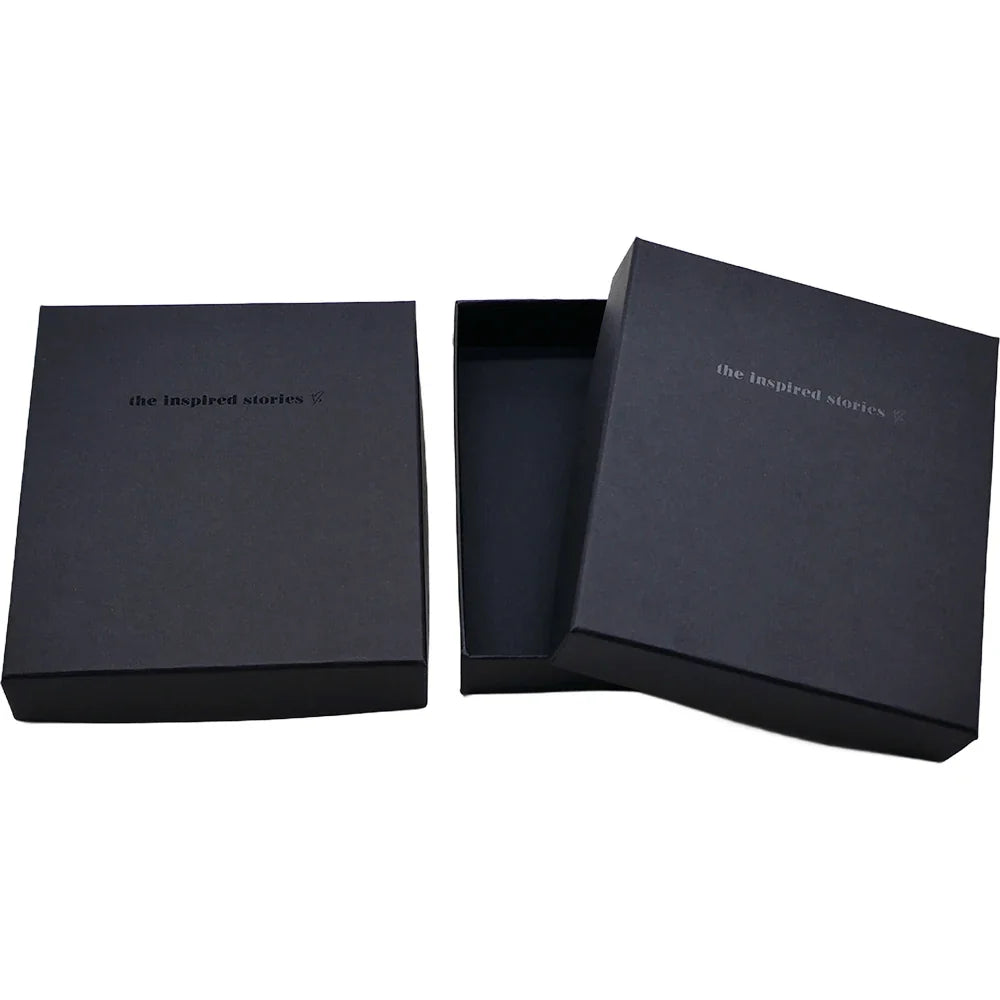 Customised UV Printing Paper Top and Bottom Cardboard Wallet Black Lid and Base Gift Boxes Jewelry Leather Belt Box Packaging