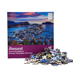 Custom Paper Cardboard Manufacturers 1000 Pieces Alesund Game Jigsaw Puzzle Set for Adults