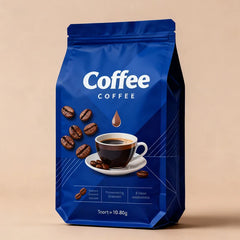 Flat Bottom Coffee Beans Pouches Powder Eight Side Seal Foil PE Composite 350g 5lb Tea Bean Square Zipper Bags With Air Valve