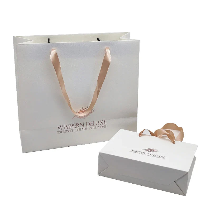 Wholesale Custom Logo Bolsas De Regalo White Black Sac Cadeau Shopping Jewelry Paper Bag With Handles Bolsa De Papel