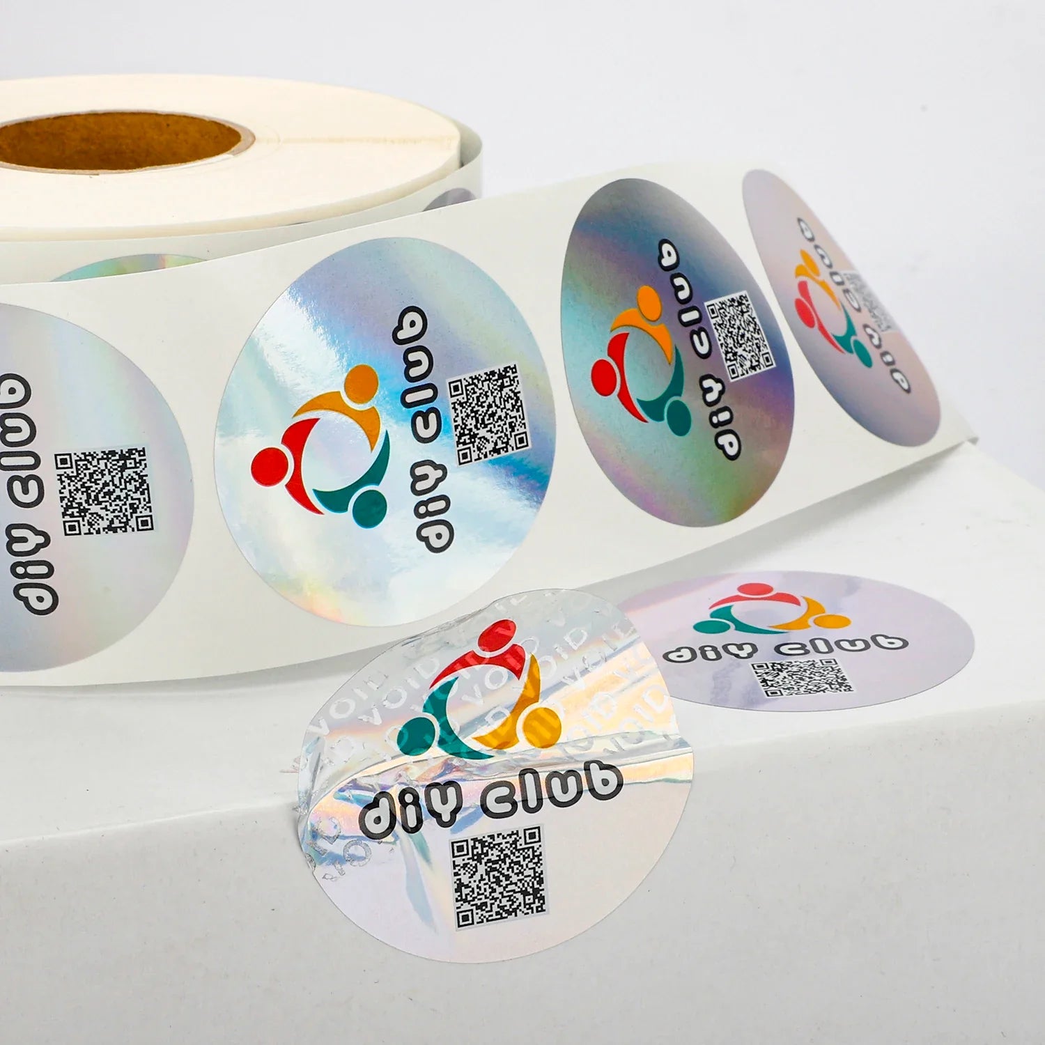 Custom Printing Adhesive Round Holographic Security Warranty Seal Void Stickers Roll Hologram Label for Packaging Security