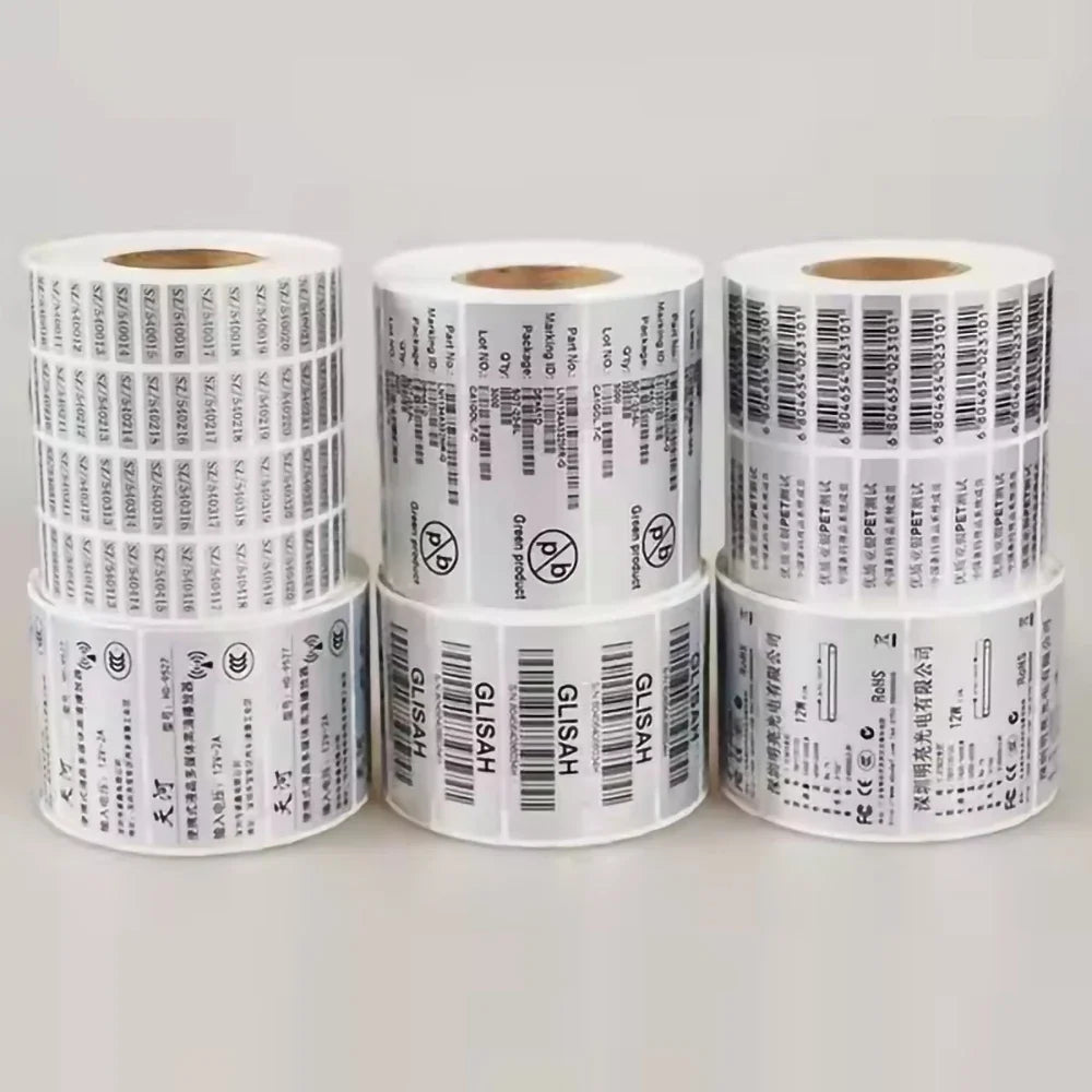 Custom Adhesive Metal Aluminum Qr Code Barcode Pre Printed Asset Tracking ID Labels Sticker Fixed Asset Tags and Label Printing
