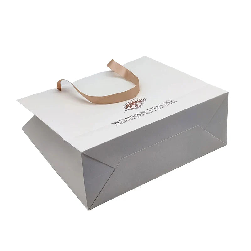 Wholesale Custom Logo Bolsas De Regalo White Black Sac Cadeau Shopping Jewelry Paper Bag With Handles Bolsa De Papel
