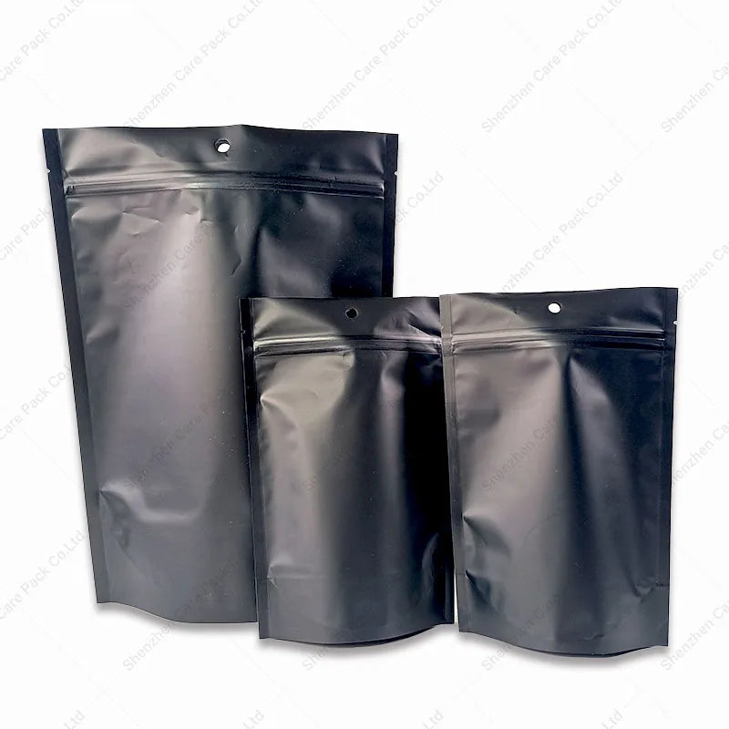 Reusable Ziplock Die Cut Nut Cashew Plastic Flexible Laminated Pouch Black Mylar Bags for Pet Food No Print Reusable Packing