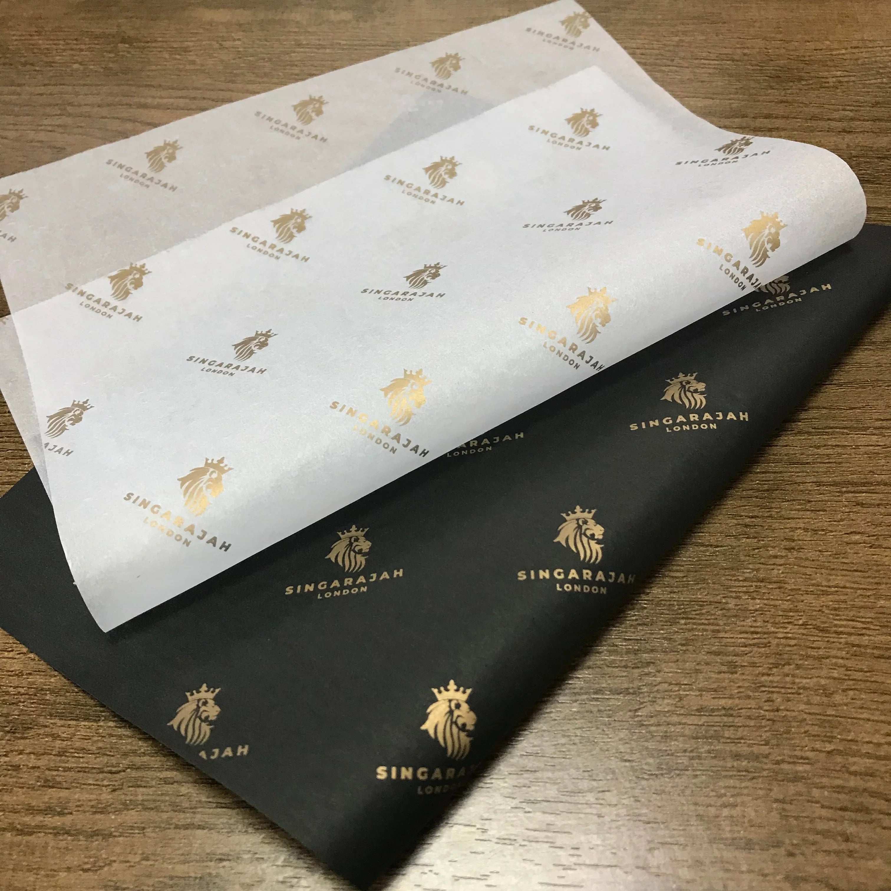 OEM/ODM Customized Luxury Waterproof White and Black Wrapping Paper with Own logo Thin Wrap Paper for Shoes/box/bags/books/Gift