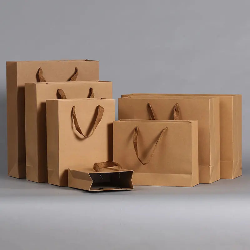 Minimalist Plain White/Black Paper Handheld Bags with Subtle Handles - Sleek Packaging for High-End Products & Corporate Use