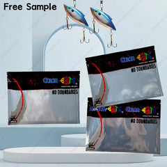 Soft Lures Fishing Lure Worm Bait Zipper Bag Printed Plastic Fish Baits Three Side Sealing Bags With Ziplock
