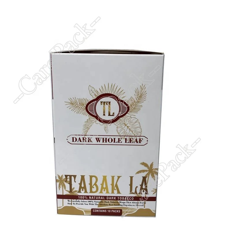 Custom Printing Bottom Self-locked Complete Set Display Tobacco Fronto Whole Leaf Hemp Wrap Box Packaging