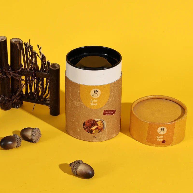 Eco-Friendly Cylinder Cardboard Food Tea Cans Paper Tube Packaging UV Light Curing Recyclable Handmade Paper Tube Gift Box