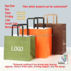 Custom Kraft Paper Bag With Handles Shopping Bags Retail Bag Wholesale Bulk Customized Logo Printing for Boutique Gift Packaging