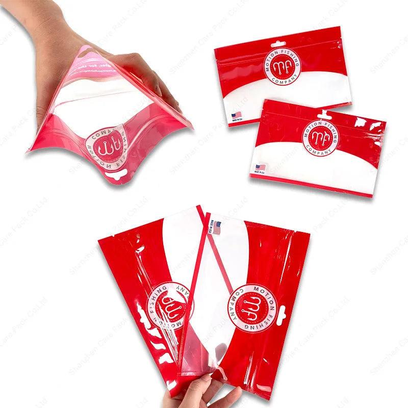 Custom Printing Wholesale Glossy Surface Fishing Lure Packaging Bag With Ziplock Resealable High Quality Soft Plastic Food