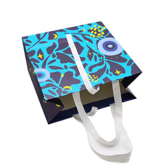 Customized Branded White Craft Sacs En Papier Gift Packaging Bolsas De Papel Shopping Paper Bags with logo Ribbon Handle