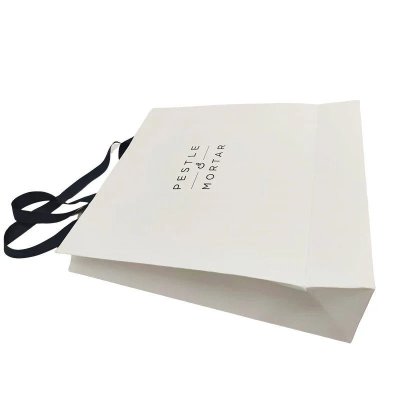 Custom Luxury White Clothes Store Retail Packaging Gift Carry Bags Boutique Shopping Paper Bags with Your Own logo