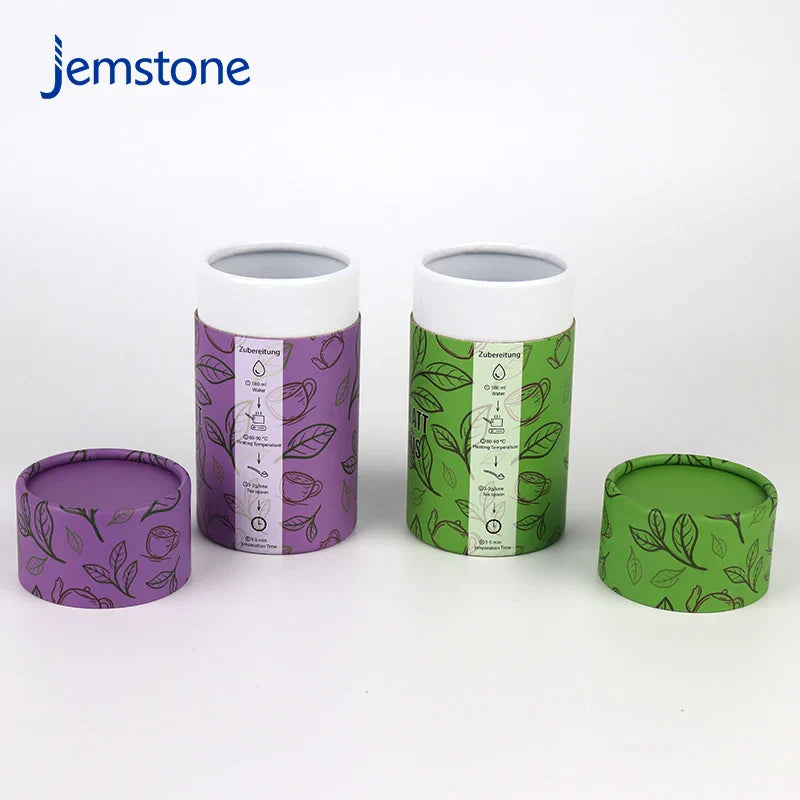 Printed Food  Coffee Bean Tea Leaf Tea Bag Paper Tube Seasoning Spices Snack Cake Nut Kraft Cardboard Cylinder Packaging