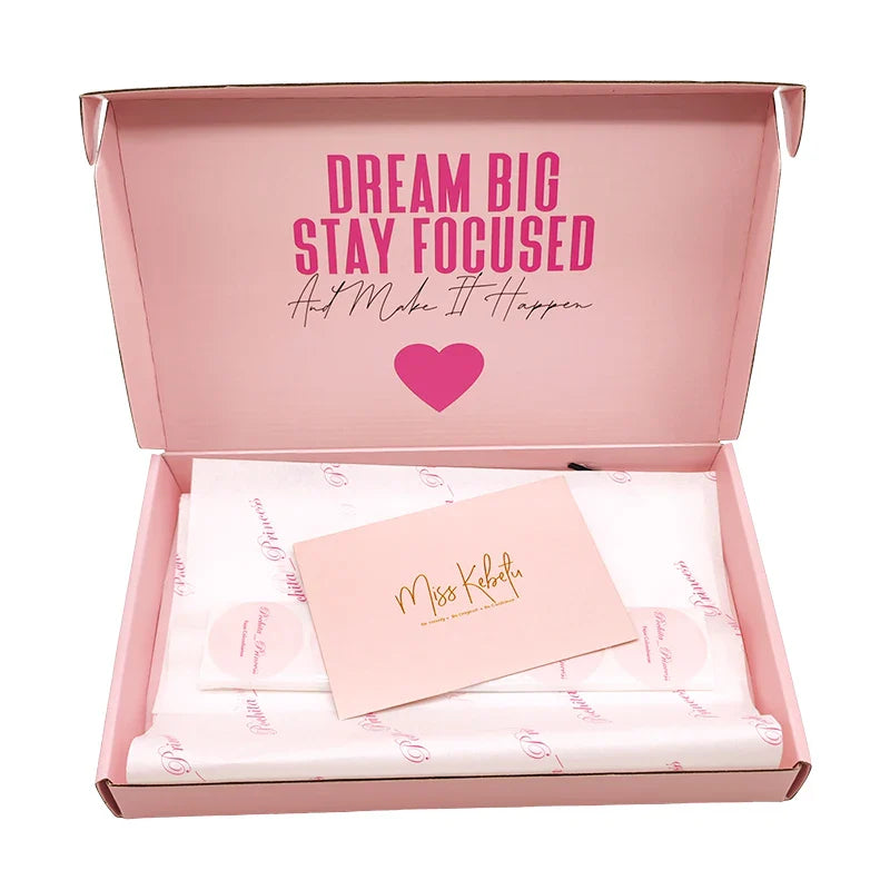 Customized Shipping Carton Beige Zipper Tear Strip Line Cosmetic Wig Boxes Custom logo Packaging Box for Packiging